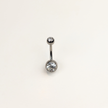 Stainless Steel Double Jewel Naval Piercing Bar - Large