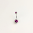 Stainless Steel Double Jewel Naval Piercing Bar - Large