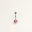 Stainless Steel Double Jewel Naval Piercing Bar - Large