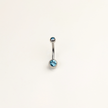 Stainless Steel Double Jewel Naval Piercing Bar - Small