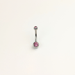 Stainless Steel Double Jewel Naval Piercing Bar - Small