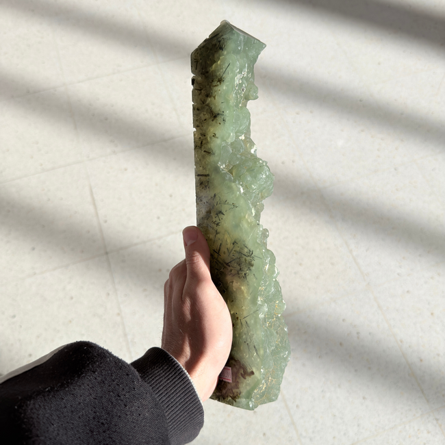 Botryoidal Prehnite with Epidot Tower (A)