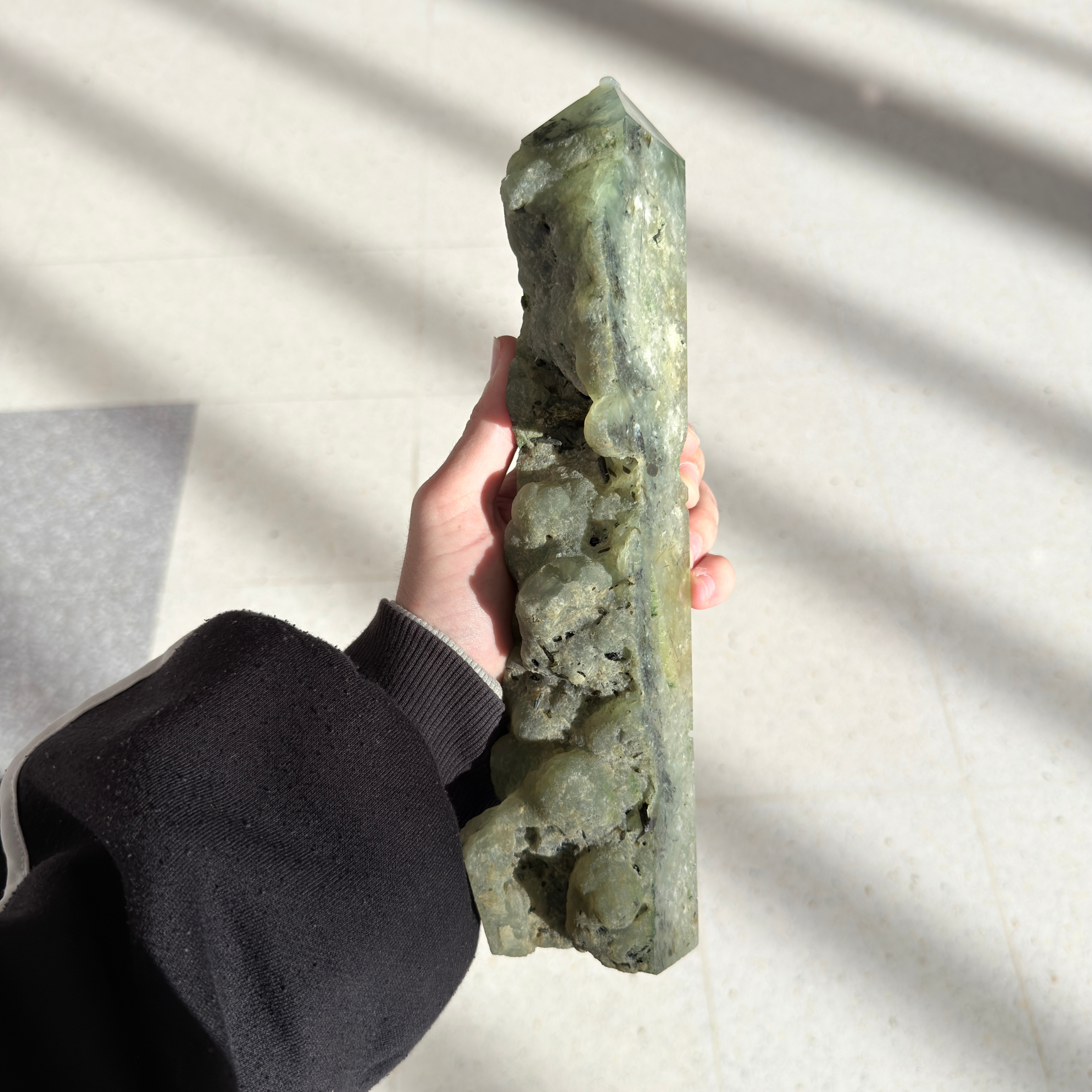 Botryoidal Prehnite with Epidot Tower (A)