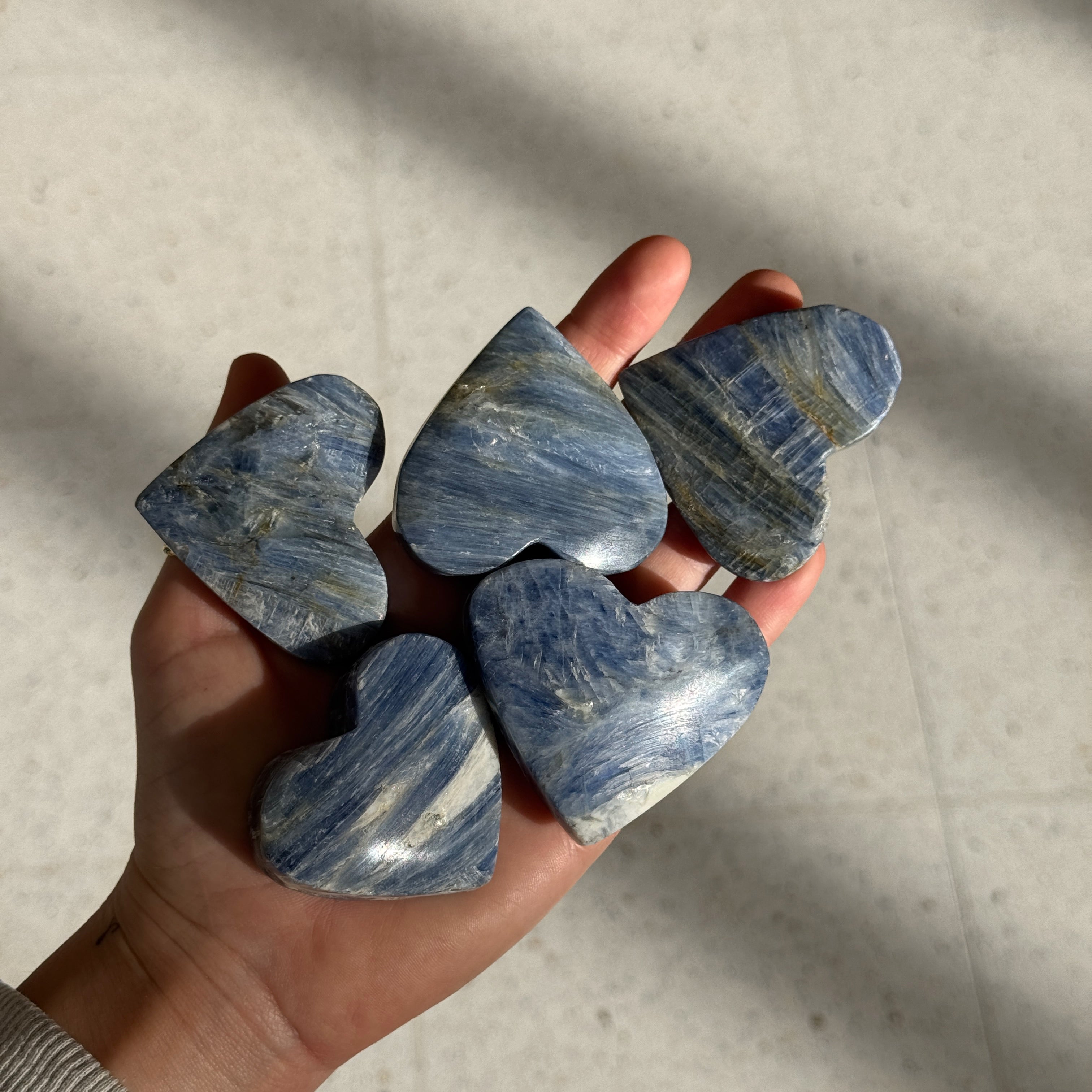 Blue Kyanite Heart Carvings