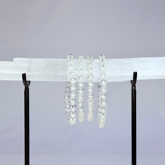 Clear Quartz Crystal Bracelet Rounded