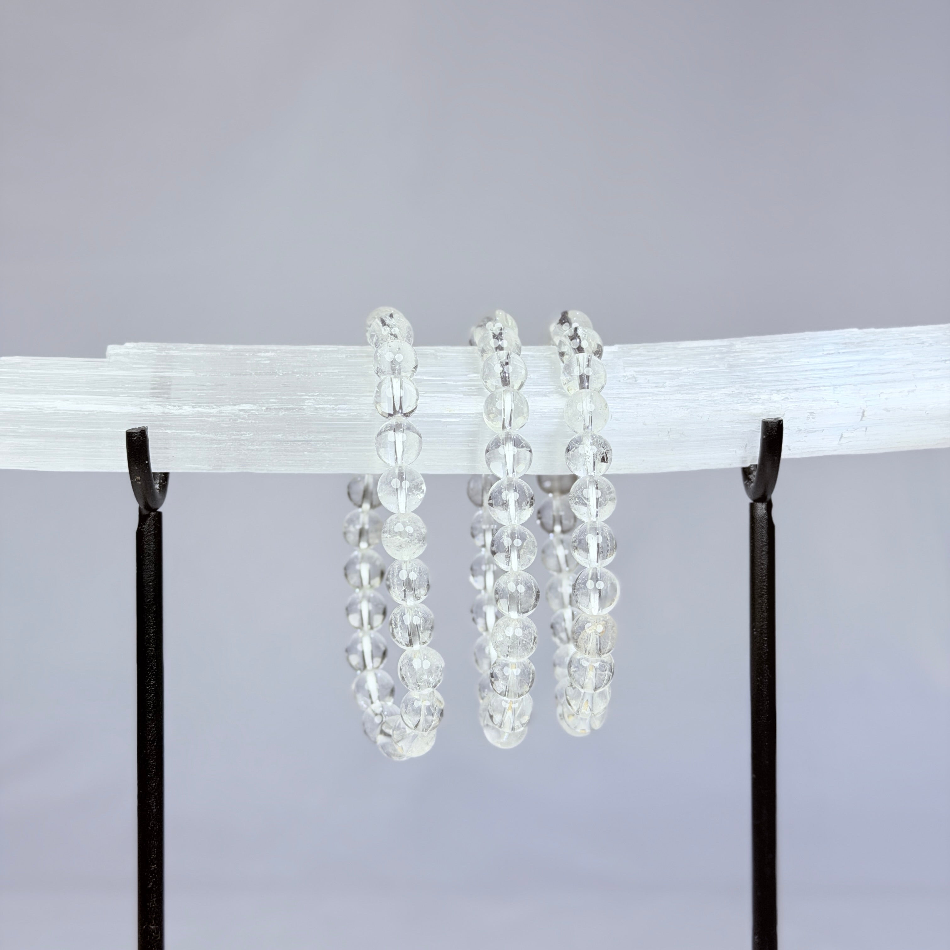 Clear Quartz Crystal Bracelet Rounded