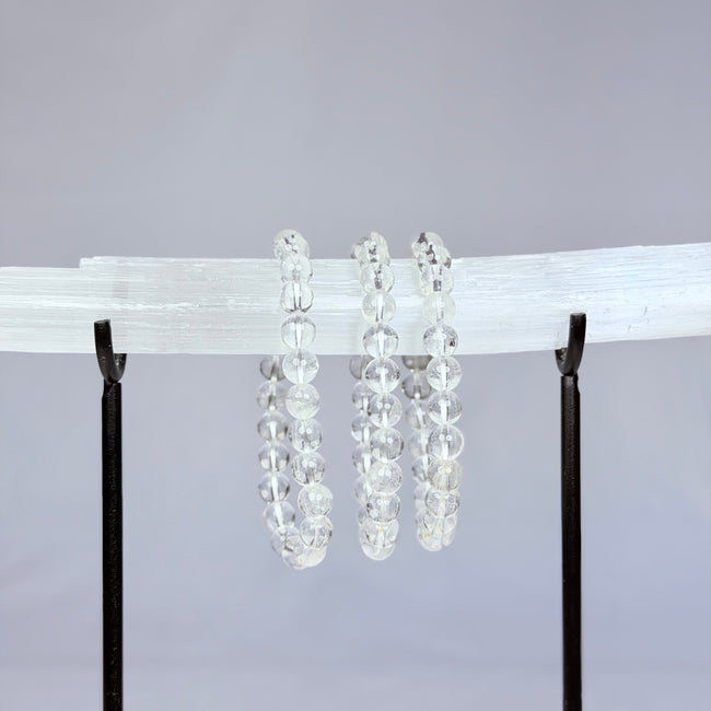 Clear Quartz Crystal Bracelet Rounded