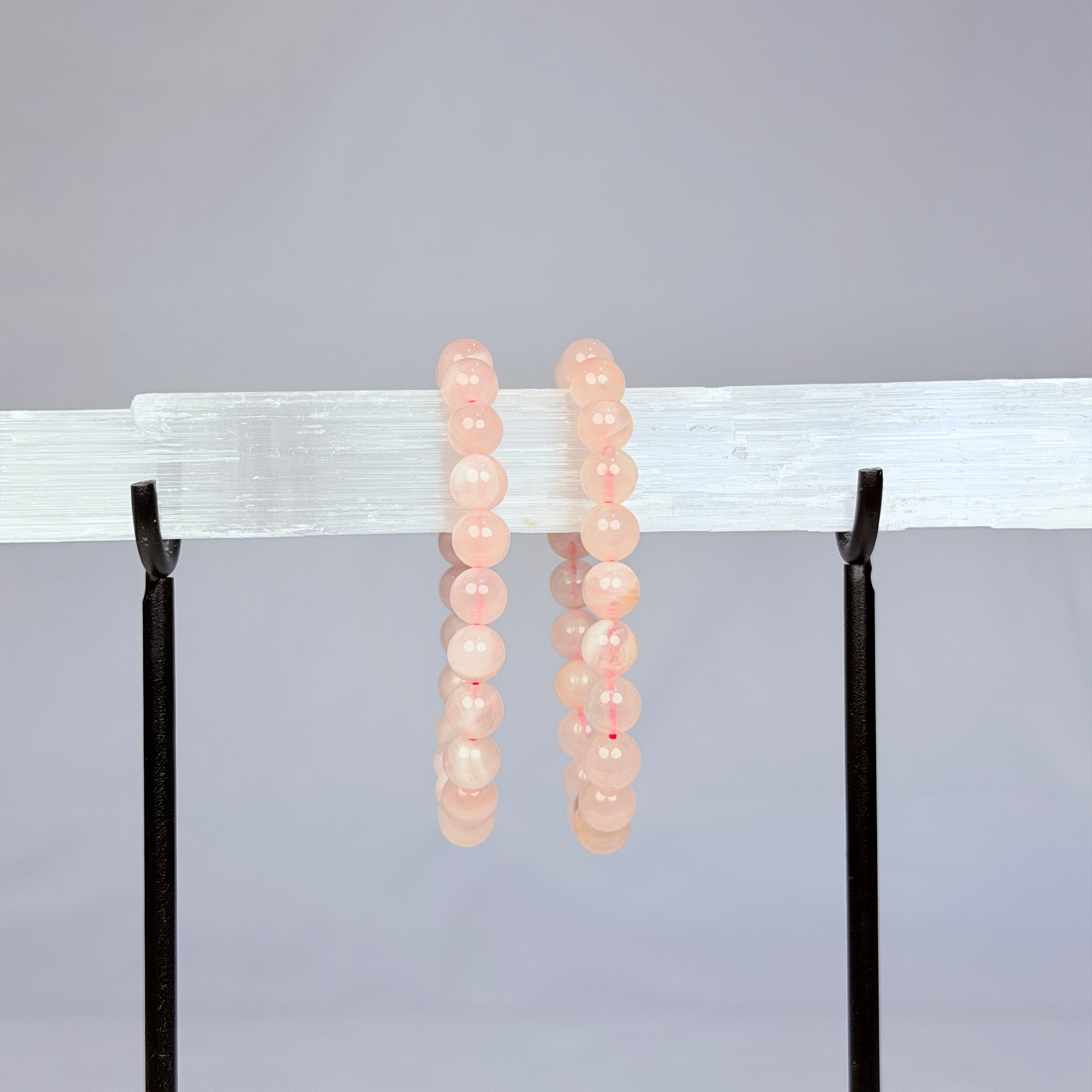 Rose Quartz Crystal Bracelet Rounded