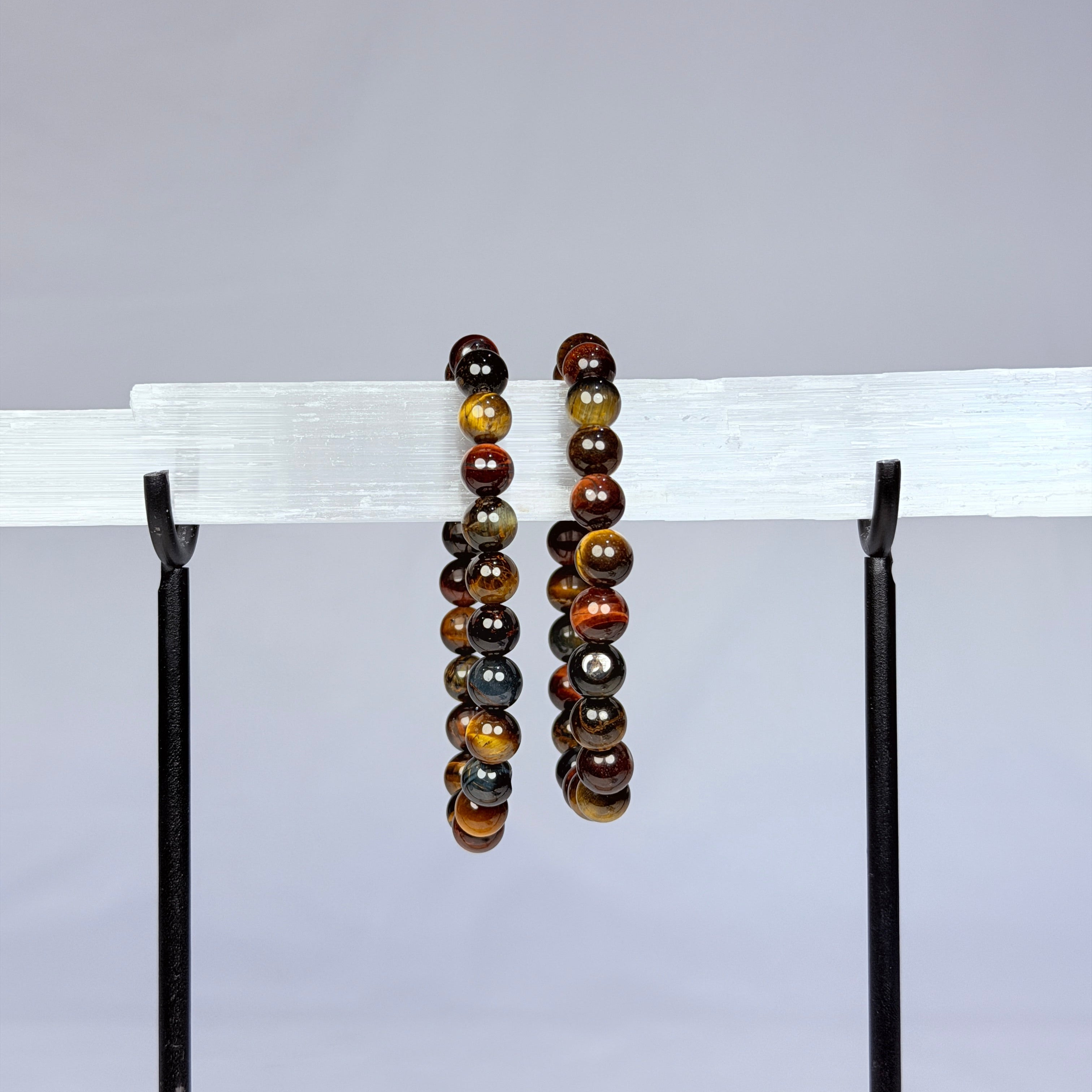 Triple Tiger Eye Crystal Bracelet Rounded
