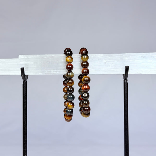 Triple Tiger Eye Crystal Bracelet Rounded