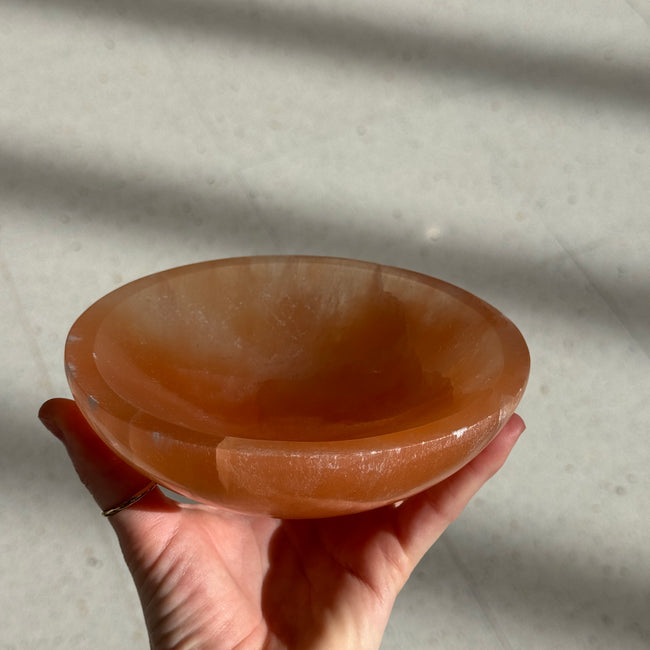Peach Selenite Bowl