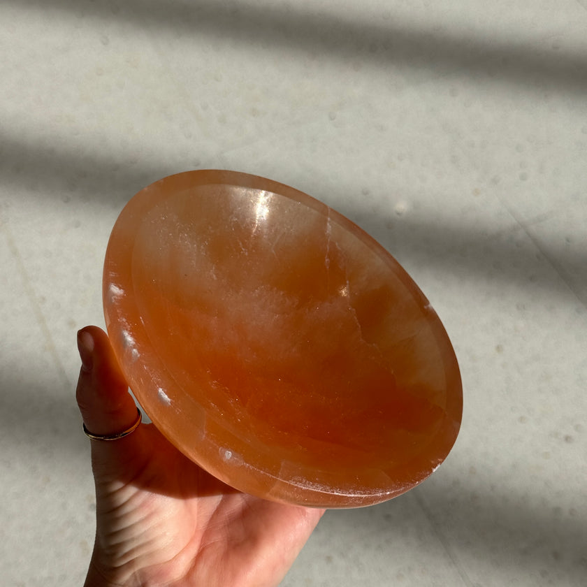 Peach Selenite Bowl