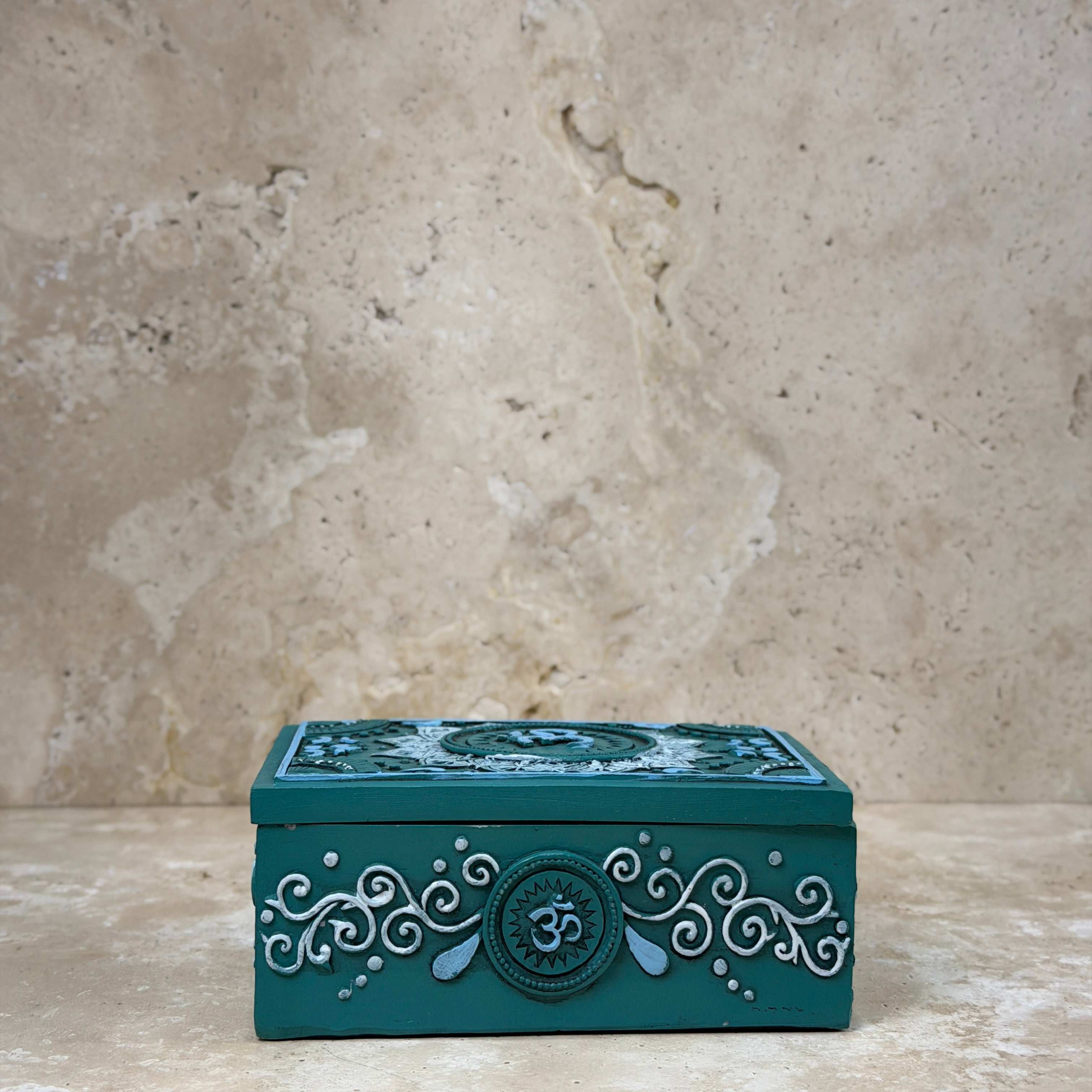 Tarot Card Storage Box – Teal Om Mandala