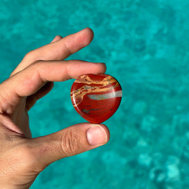 Red Japser Heart Worry Stone