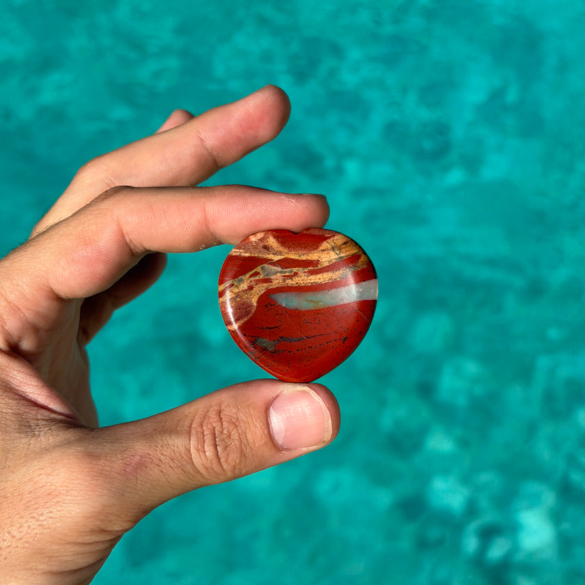 Red Japser Heart Worry Stone
