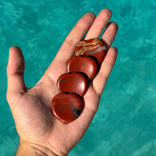 Red Japser Heart Worry Stone