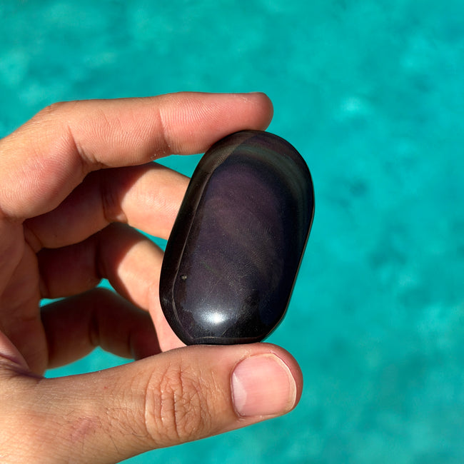 Rainbow Obsidian Palm Stone