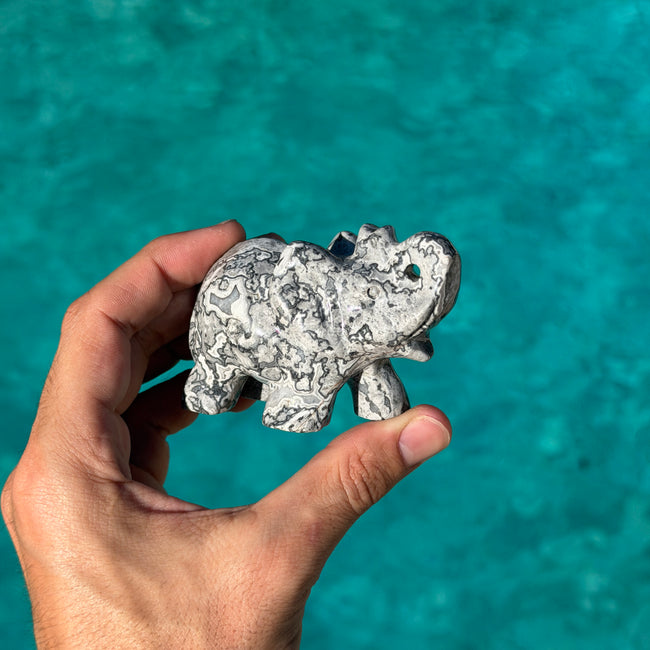 Picaso Jasper Elephant Carving