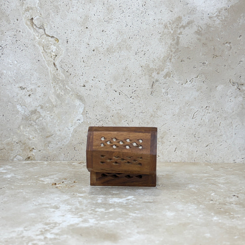 Small Wooden Chest Incense Cone Burner