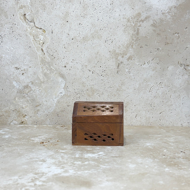 Small Wooden Chest Incense Cone Burner
