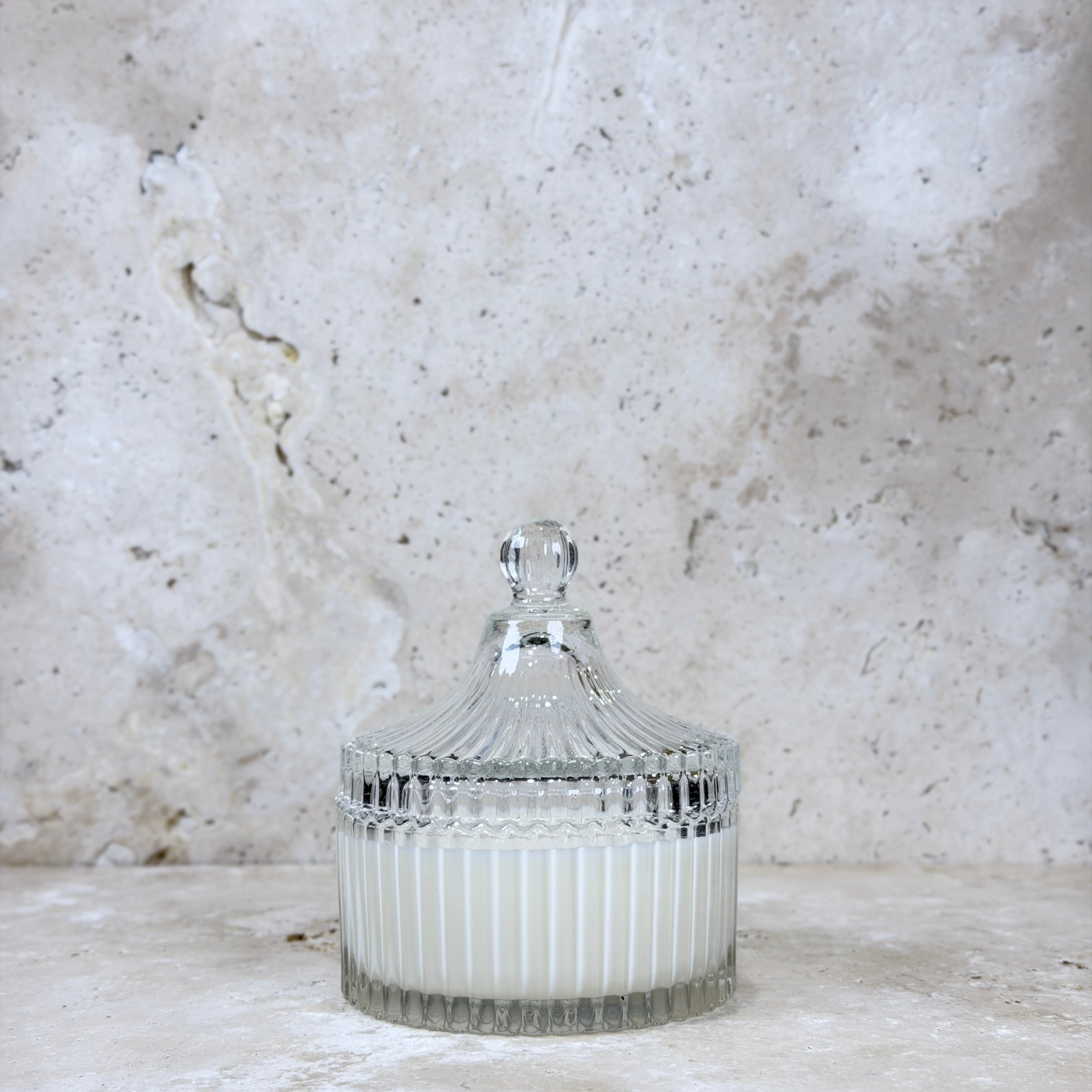 Short Glass Carousel Jar Candle – Large (12.5cm)