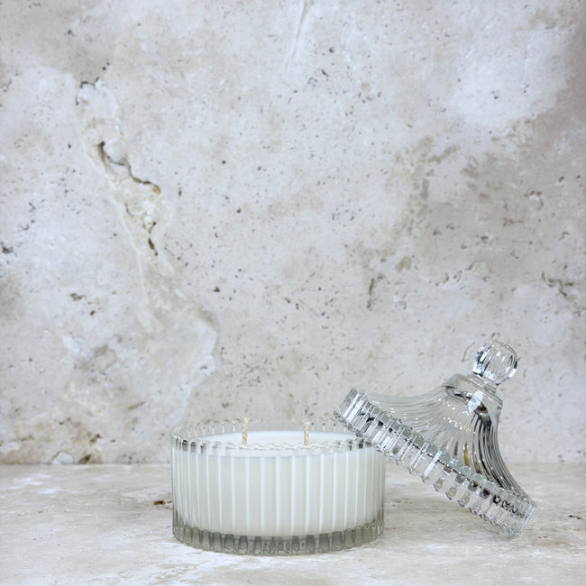 Short Glass Carousel Jar Candle – Large (12.5cm)
