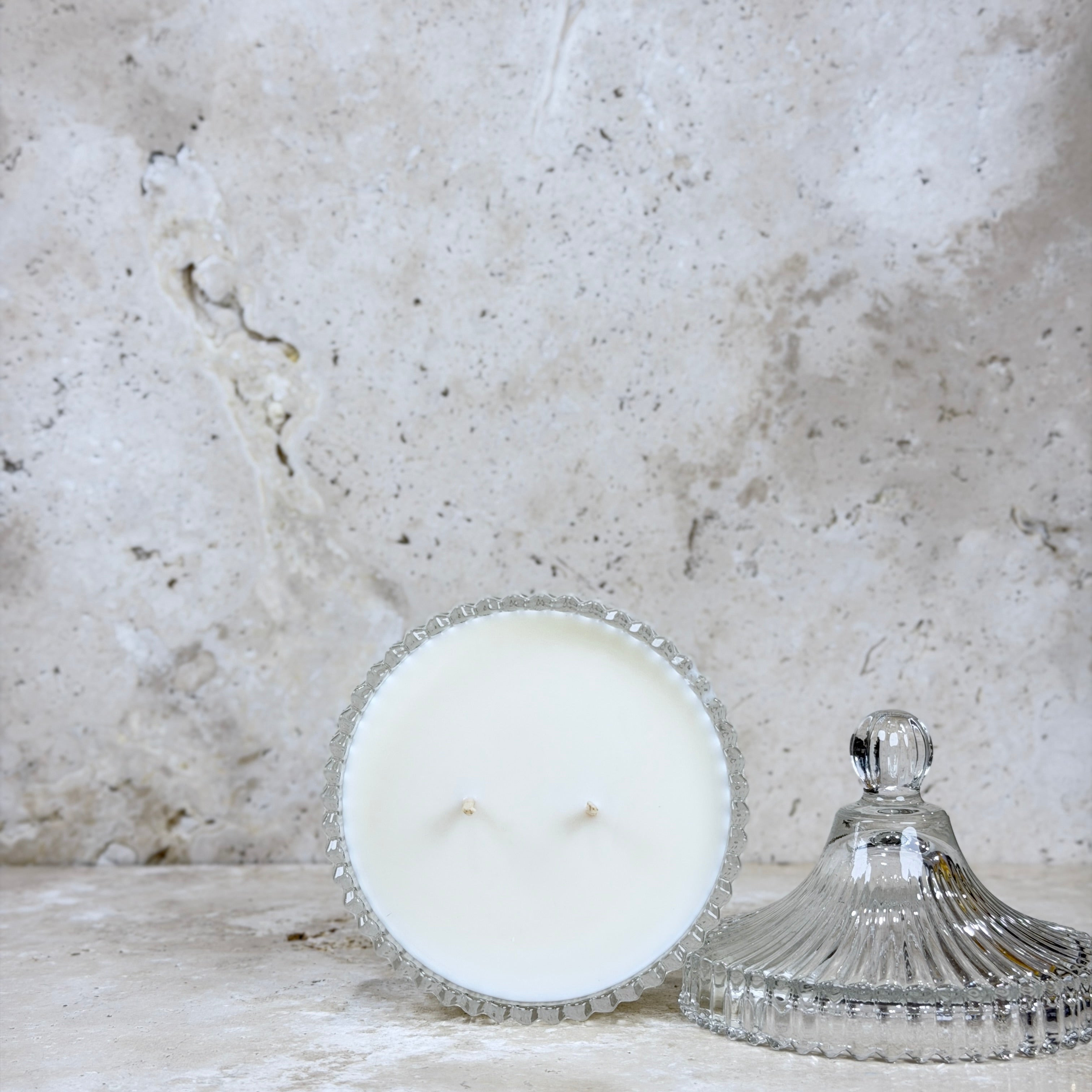 Short Glass Carousel Jar Candle – Large (12.5cm)