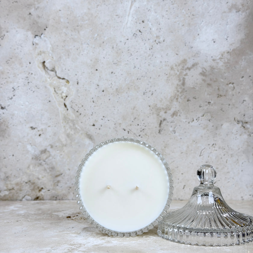 Short Glass Carousel Jar Candle – Large (12.5cm)