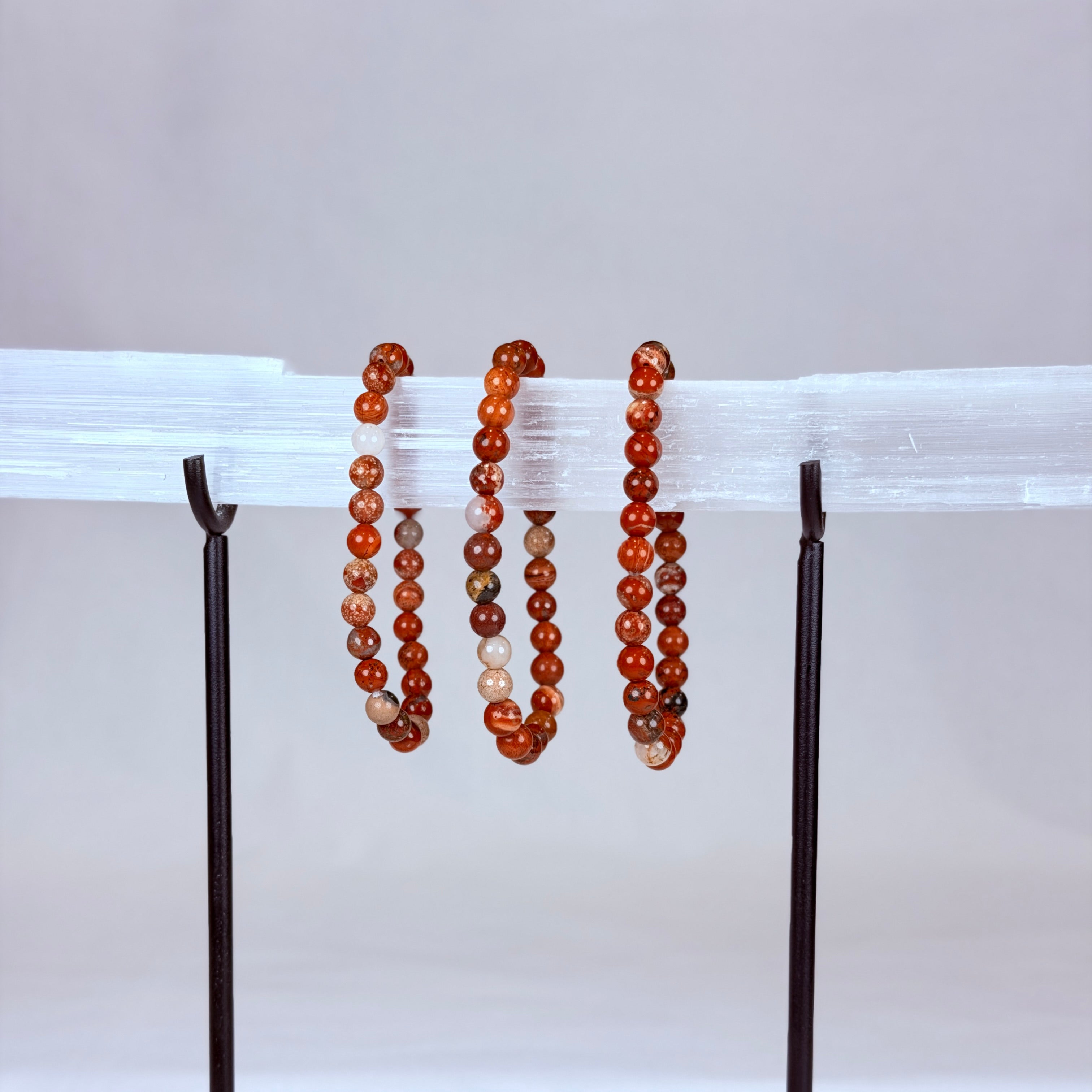 Red Jasper Crystal Bracelet Rounded