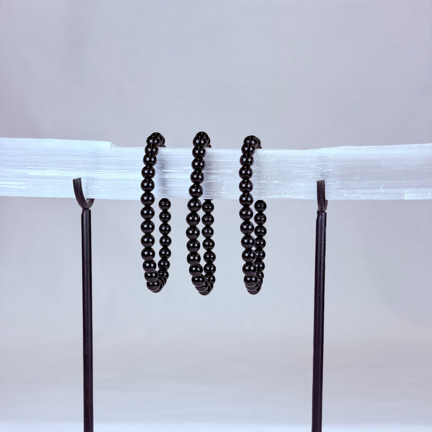 Black Tourmaline Crystal Bracelet Rounded