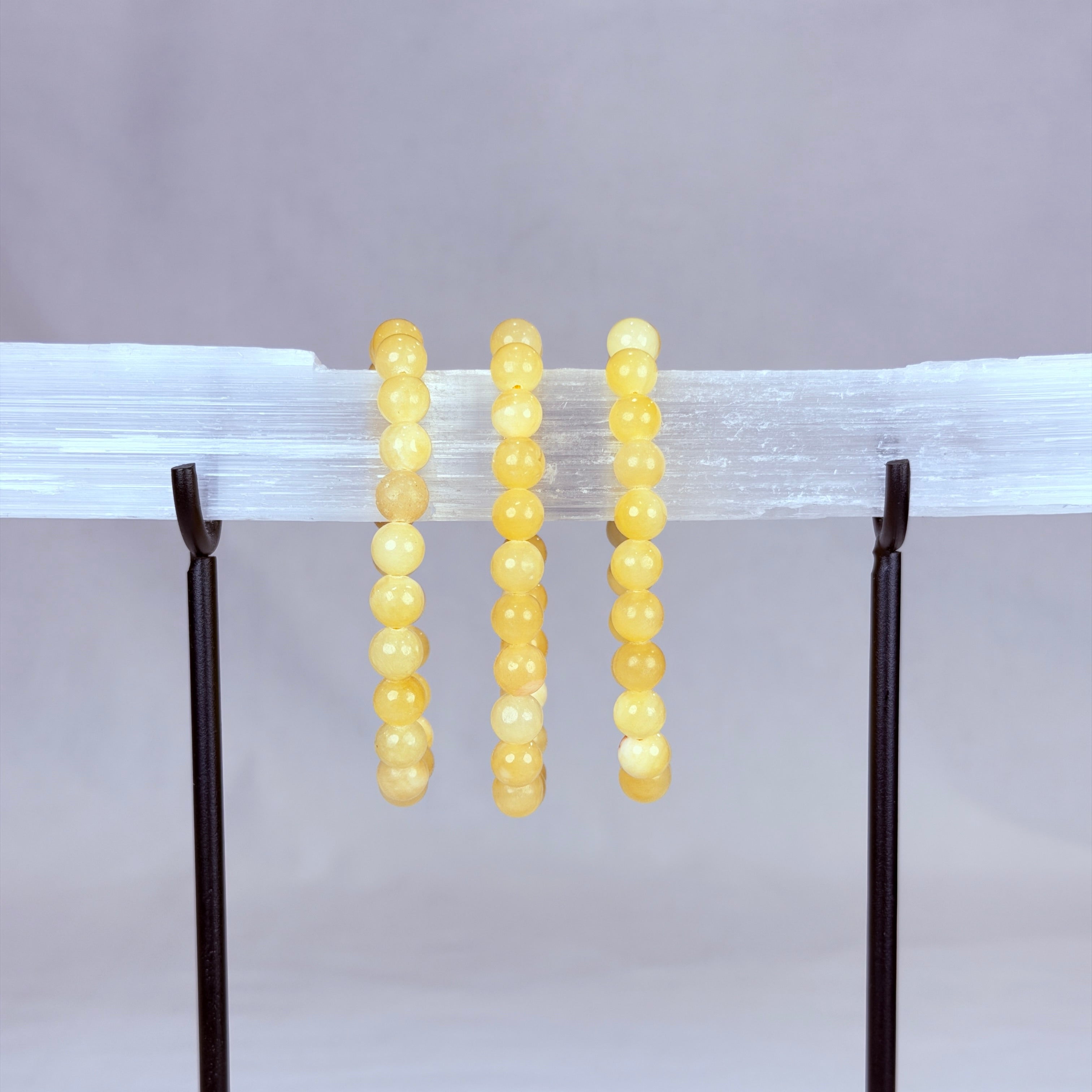 Orange Calcite Crystal Bracelet Rounded