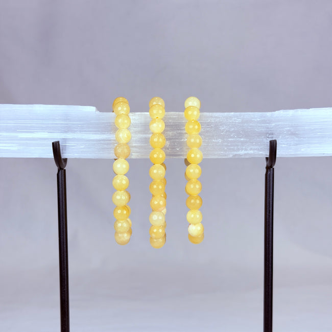 Orange Calcite Crystal Bracelet Rounded