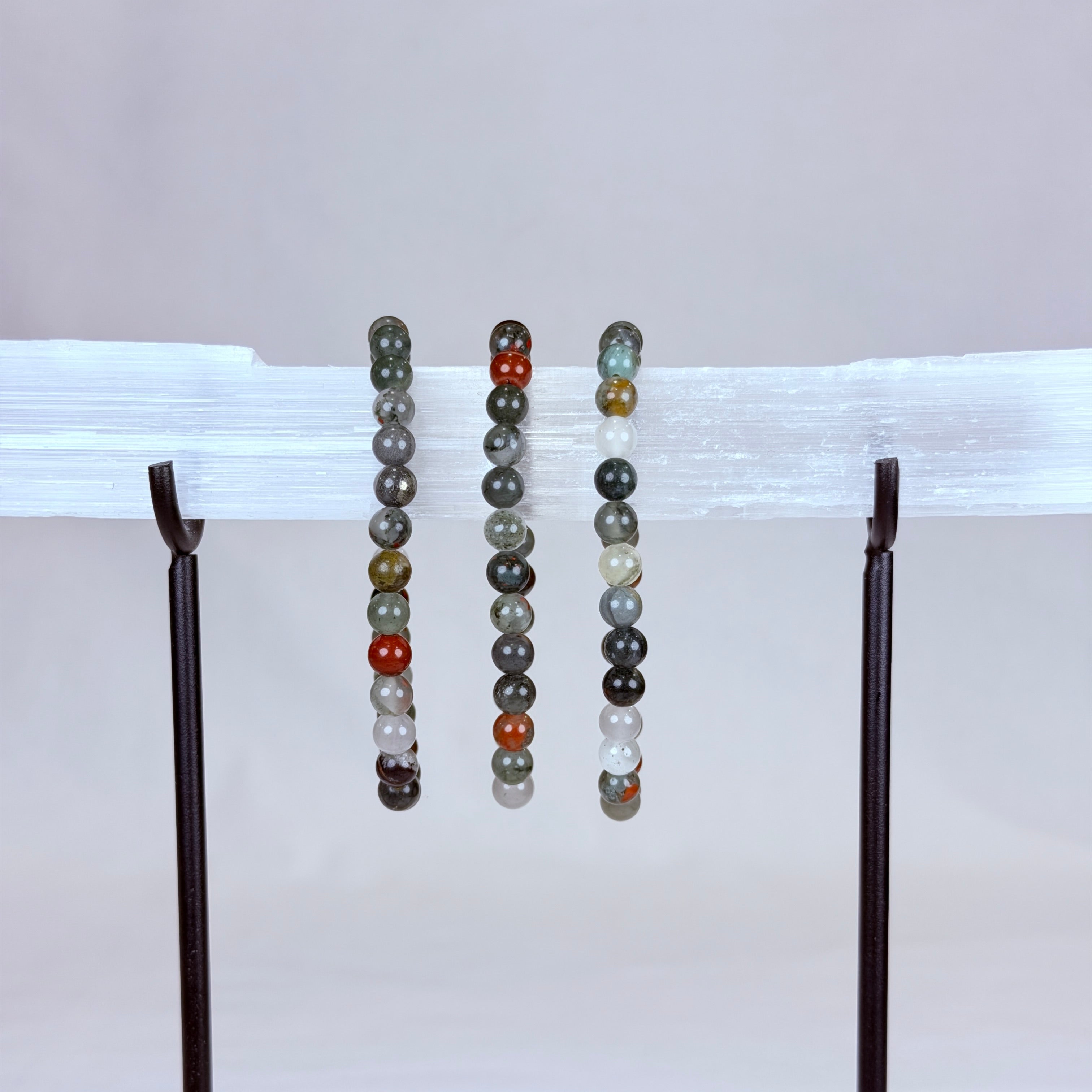 African Bloodstone Crystal Bracelet Rounded