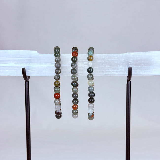 African Bloodstone Crystal Bracelet Rounded
