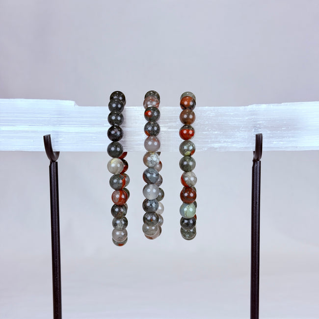 African Bloodstone Crystal Bracelet Rounded