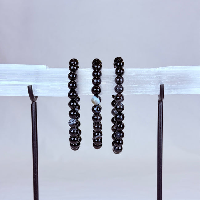 Black Onyx Crystal Bracelet Rounded