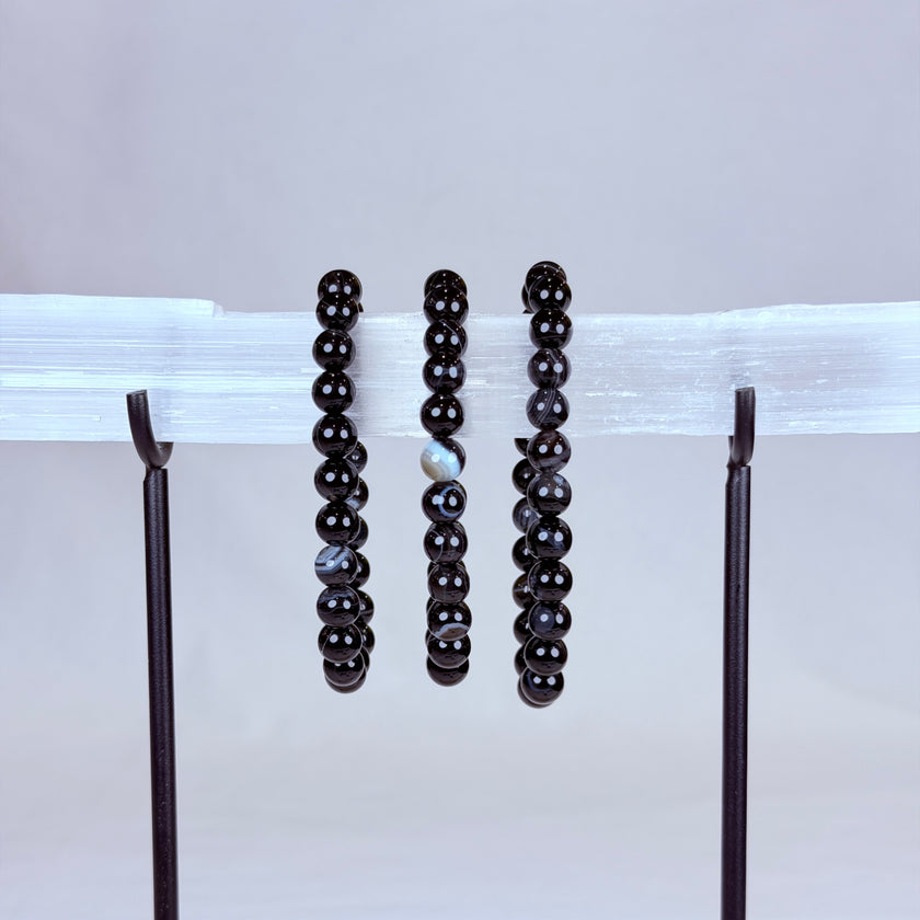 Black Onyx Crystal Bracelet Rounded