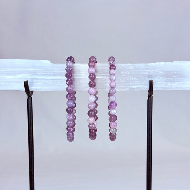 Lepidolite Crystal Bracelet Rounded
