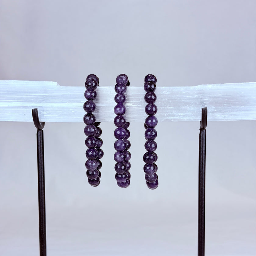 Lepidolite Crystal Bracelet Rounded