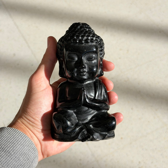 Black Obsidian Buddha Carving