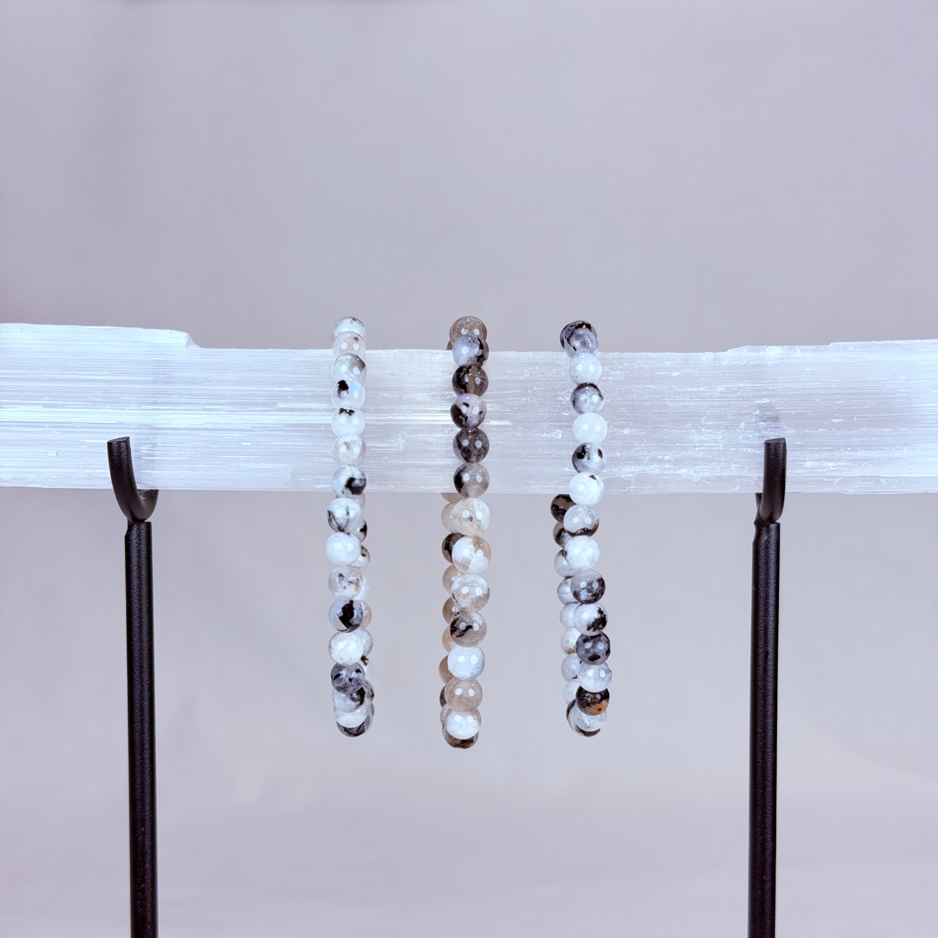 Rainbow Moonstone Crystal Bracelet Rounded