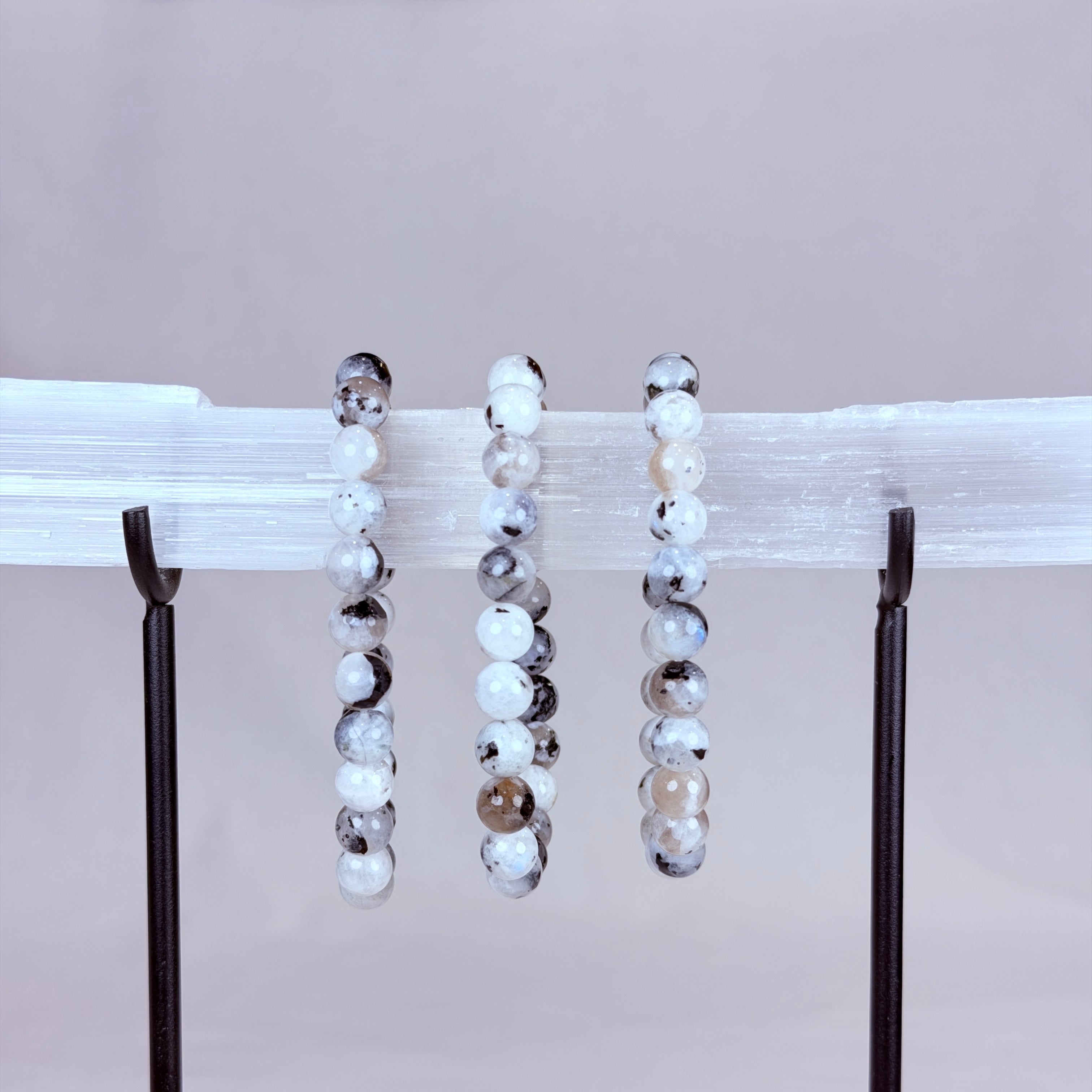 Rainbow Moonstone Crystal Bracelet Rounded