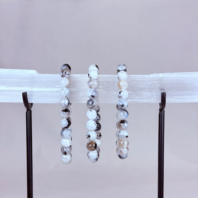 Rainbow Moonstone Crystal Bracelet Rounded