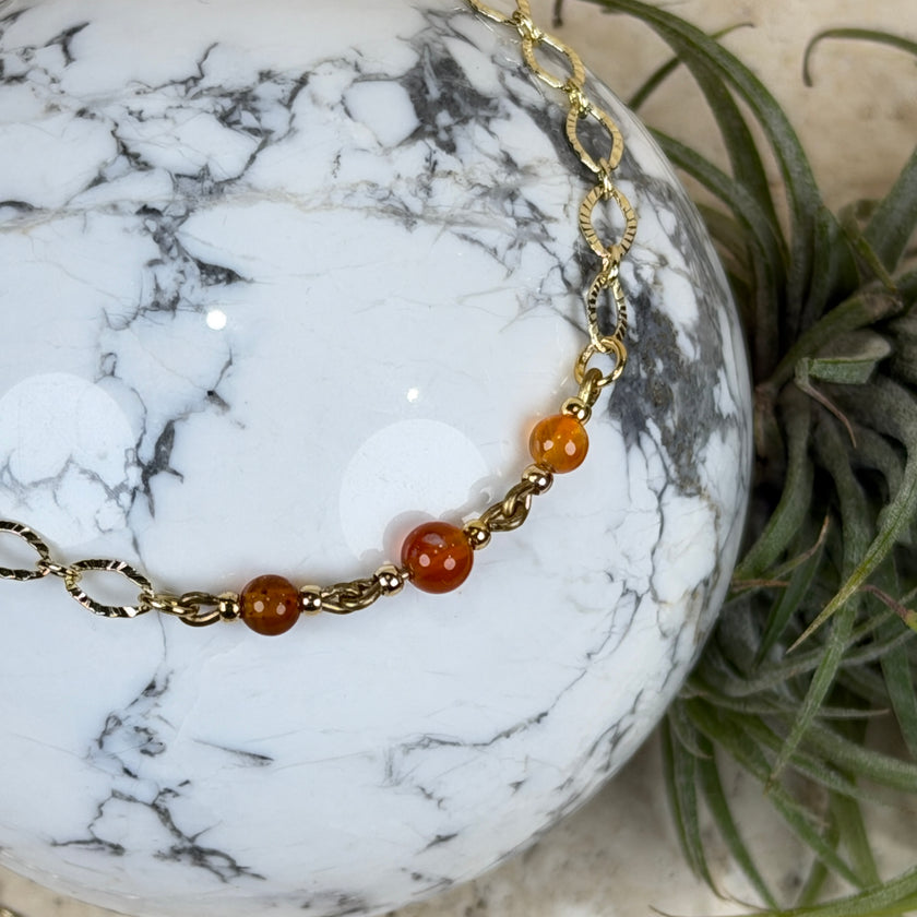 Carnelian Gold Plated Bracelet