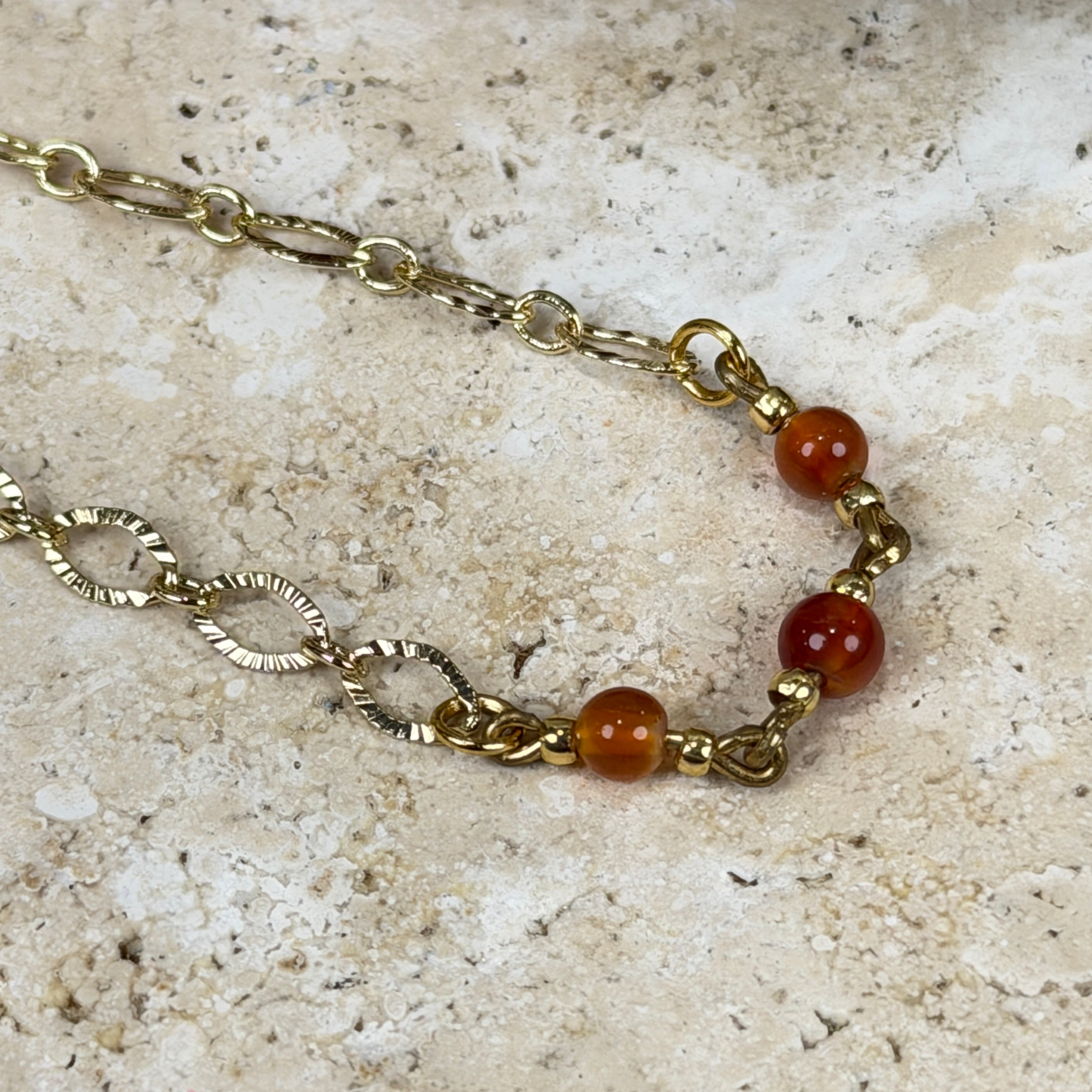 Carnelian Gold Plated Bracelet