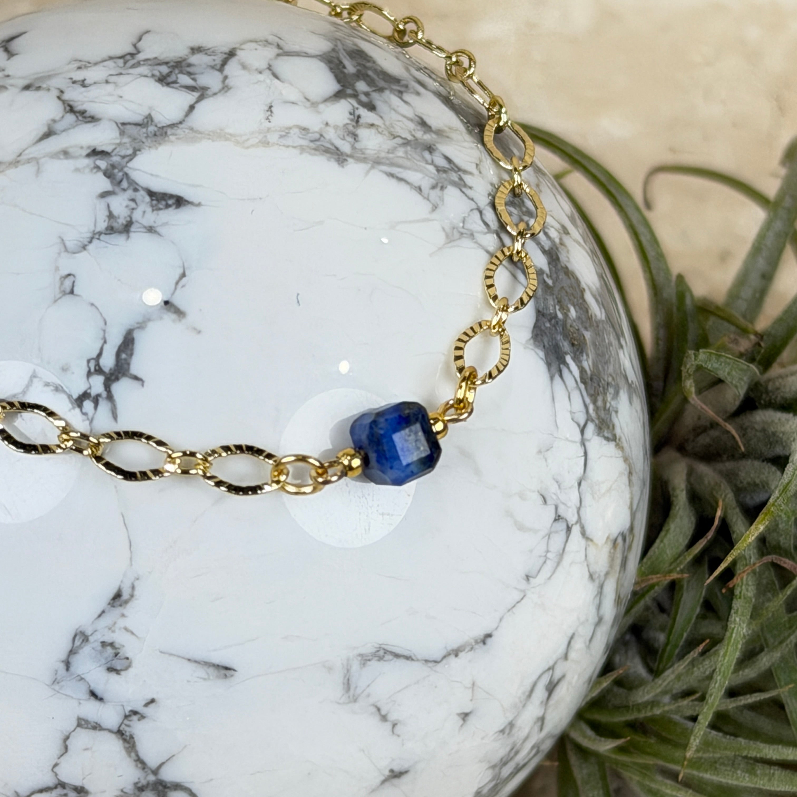 Lapis Lazuli Gold Plated Bracelet