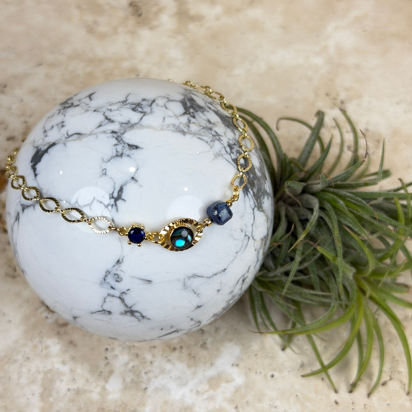 Shell & Crystal Gold Plated Bracelet