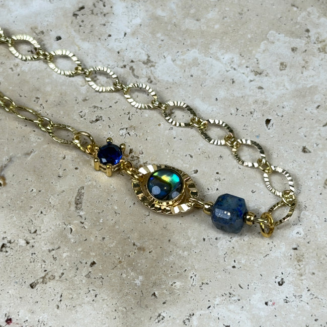 Shell & Crystal Gold Plated Bracelet