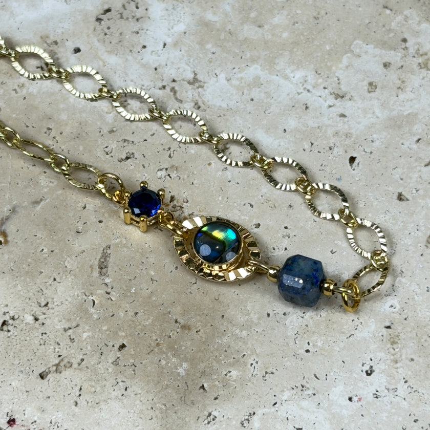 Shell & Crystal Gold Plated Bracelet