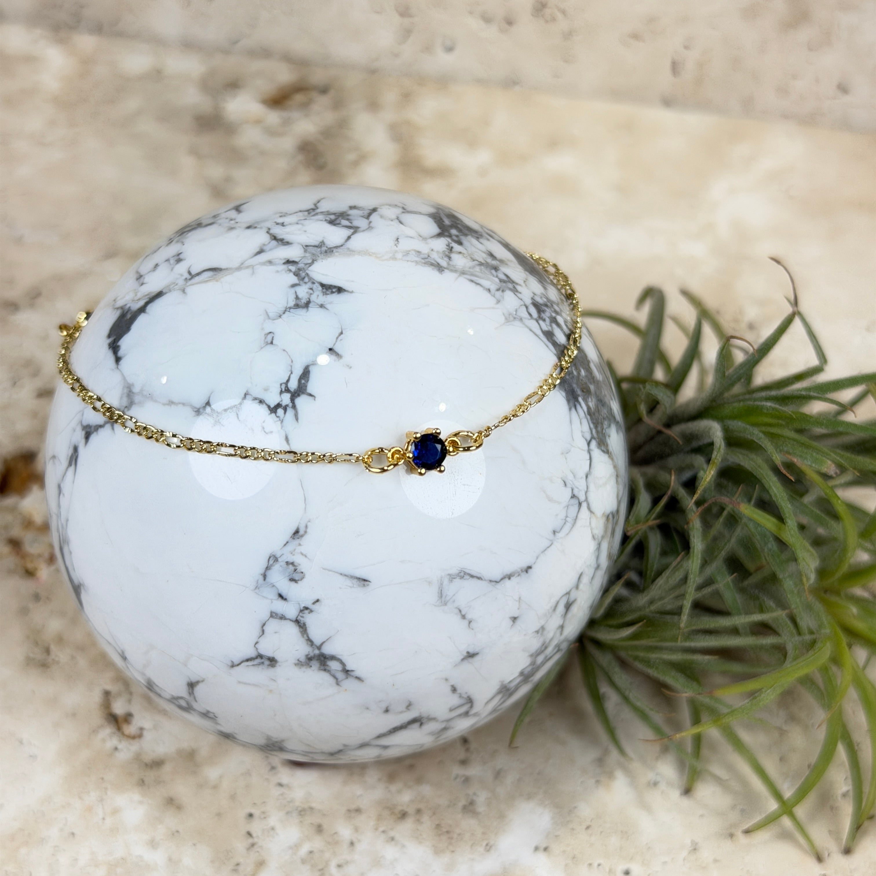 Blue Gem Gold Plated Bracelet